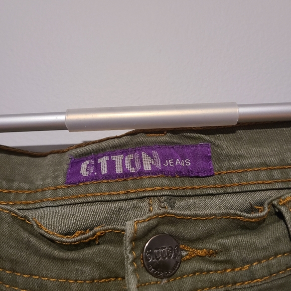 G-TTON Size 7/8 Army Green Skinny Jeans - Picture 4 of 10